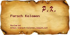 Parsch Kelemen névjegykártya